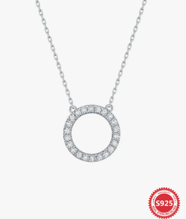 Zirconia Charm Silver Necklace