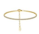 white zirconia bracelet_14K