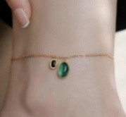 Green black anklet