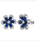 II62 Saphire flower earrings