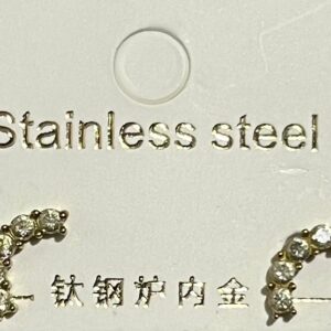 Semi circle zircon studs