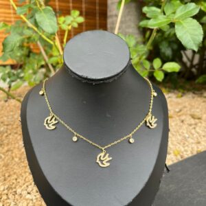 OO18 Bird+zircon necklace