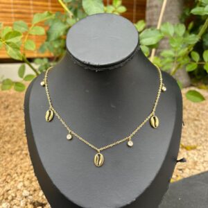 OO25 Coquille bonheur+zircon necklace