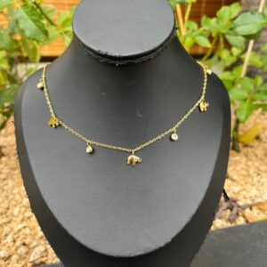 OO21 Elephant+zircon necklace