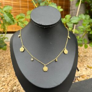 OO26 Flower+zircon necklace