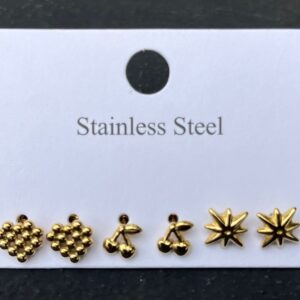 Heart+Cherry+Star studs