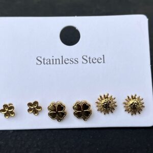 OO34 Mini flower+Lucky leaf with stem+Sun studs