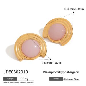 PP47 Light pink semi circle earring