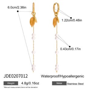PP63 Long pendant leaf earring