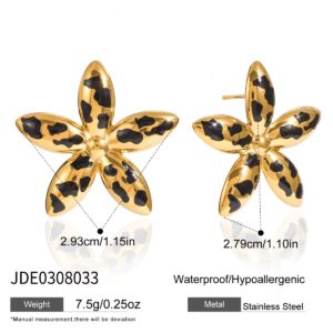 PP84 Black spot flower earring