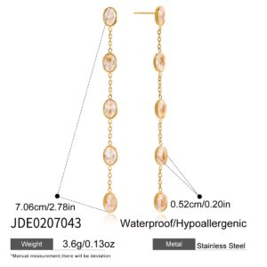 PP88 Oval zircon pendent earring