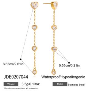 PP89 Heart zircon pendant earring