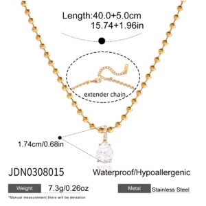 PP91 Water drop zircon necklace