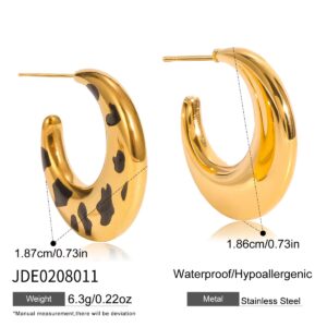 PP97 Black spot half moon earring