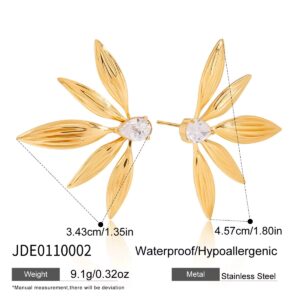 RR54 Big half leaf earring