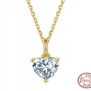 SS164 G Heart zircon necklace