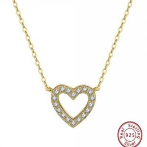 SS187 G Cut out heart necklace
