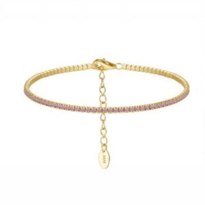 SS85 G pink zirconia bracelet
