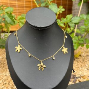 OO27 Starfish+zircon necklace