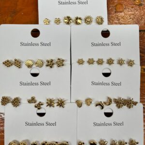 Studs Flower/bee/shell/Moon/heart/Cherry