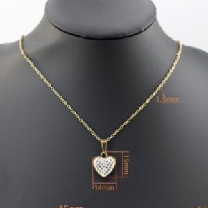TT112 Gold outline white heart