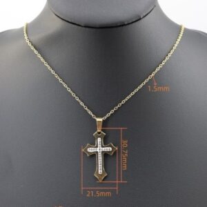 TT114 Pointy gold outline cross