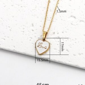 TT170 White love heart necklace