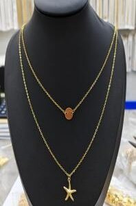 TT2 Round and star layer necklace