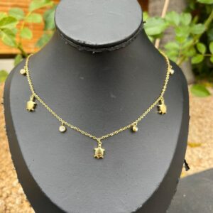 OO28 Turtle+zircon necklace