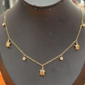 Turtle Necklace with Zirconia