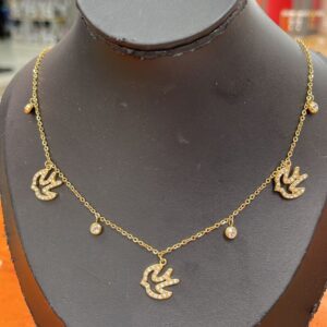 Zirconia Bird Necklace