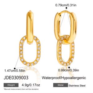 Double circle zirconia earring