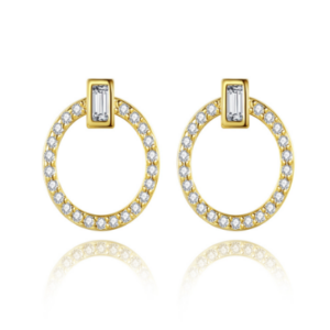 Circle mini rectangle earring